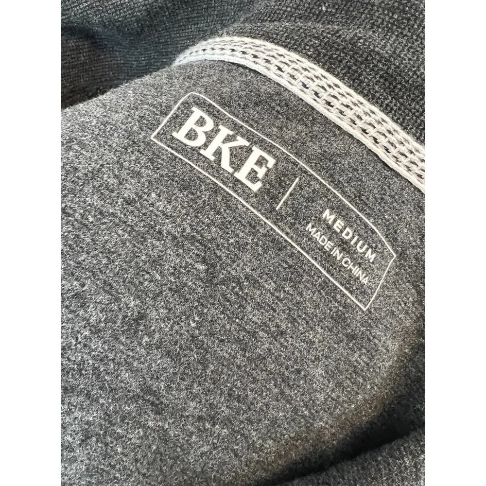 BKE‎ 1/2 Zip Sweater Medium Dark Gray Half zip Pullover Long sleeve Gray Mens